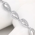 Collar Imperial Gota Con Zirconias Chapado En Platino Serie Deluxe