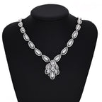 Collar Imperial Gota Con Zirconias Chapado En Platino Serie Deluxe