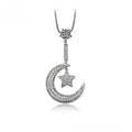 Collar Luna Y Estrella Con Zirconias Chapado En Platino
