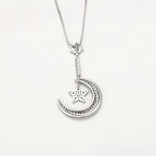Collar Luna Y Estrella Con Zirconias Chapado En Platino