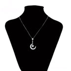 Collar Luna Y Estrella Con Zirconias Chapado En Platino