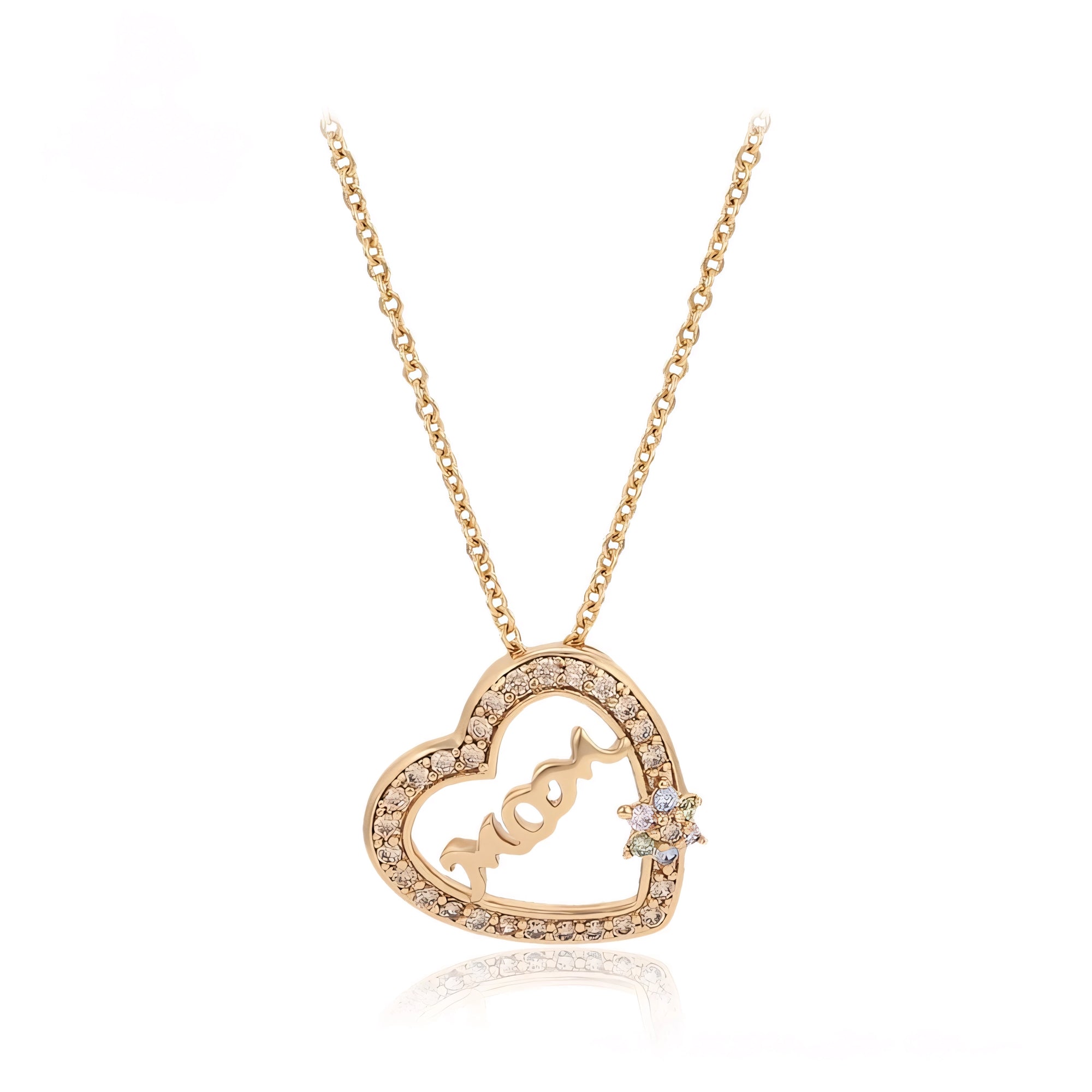 Collar Mamá Oro Laminado 18K Con Zirconias