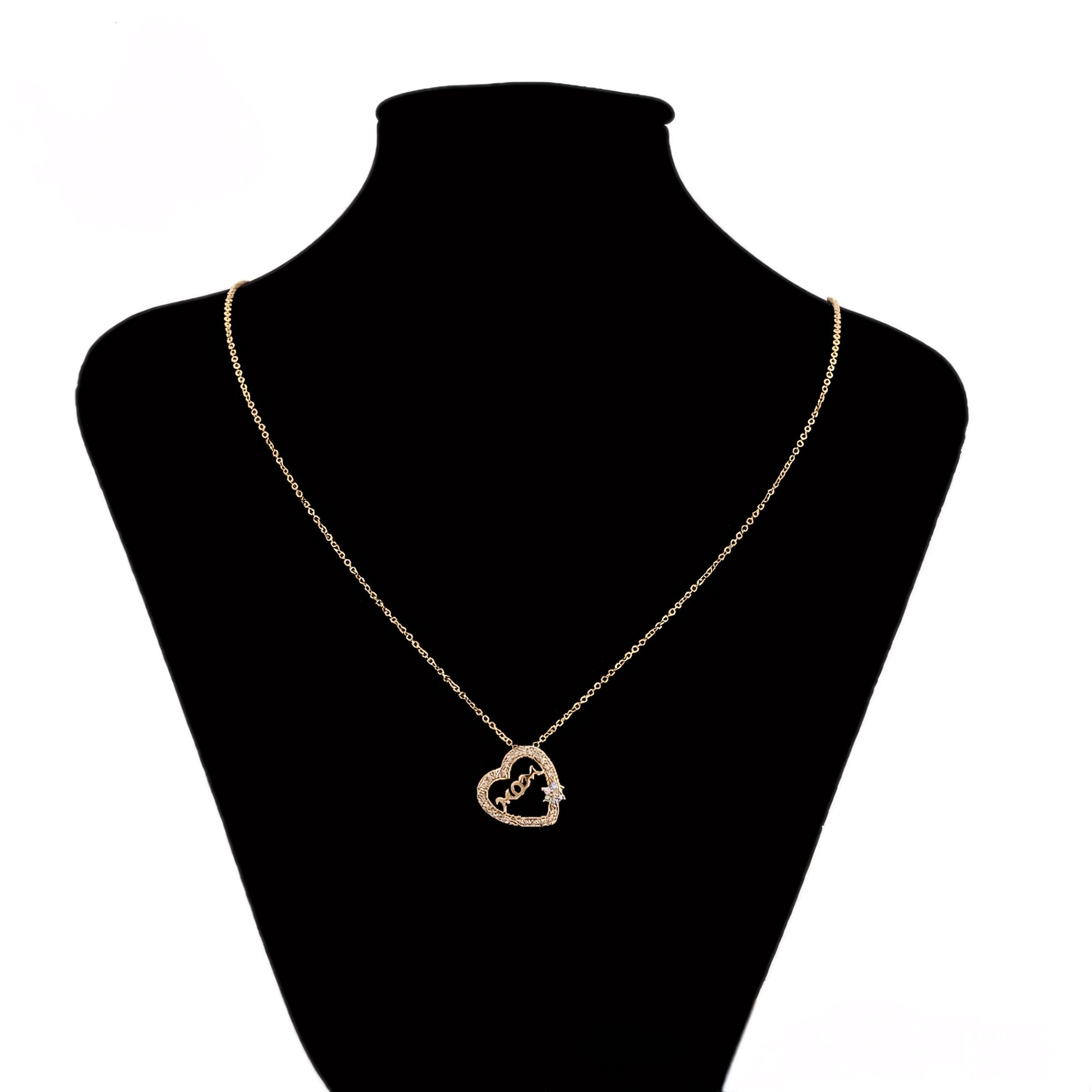 Collar Mamá Oro Laminado 18K Con Zirconias