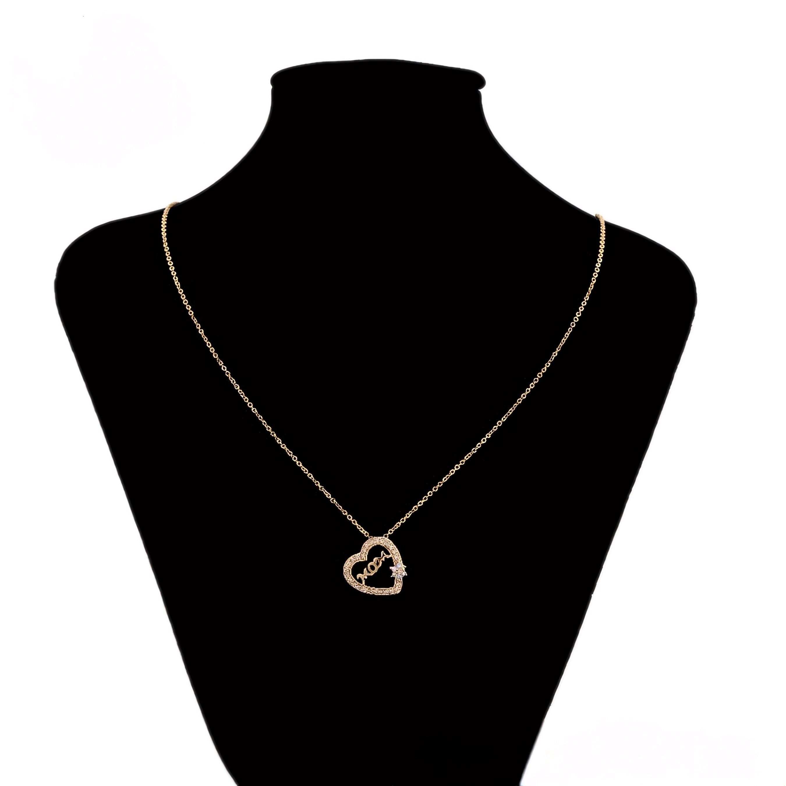 Collar Mamá Oro Laminado 18K Con Zirconias