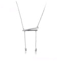 Collar Minimalista Con Barras De Zirconia Chapado En Platino