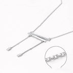 Collar Minimalista Con Barras De Zirconia Chapado En Platino