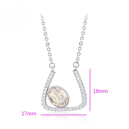 Collar Minimalista Con Zirconias Chapado En Platino