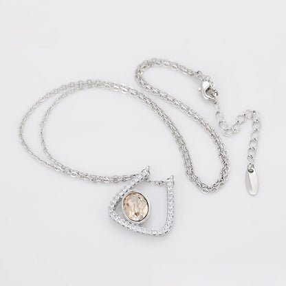 Collar Minimalista Con Zirconias Chapado En Platino