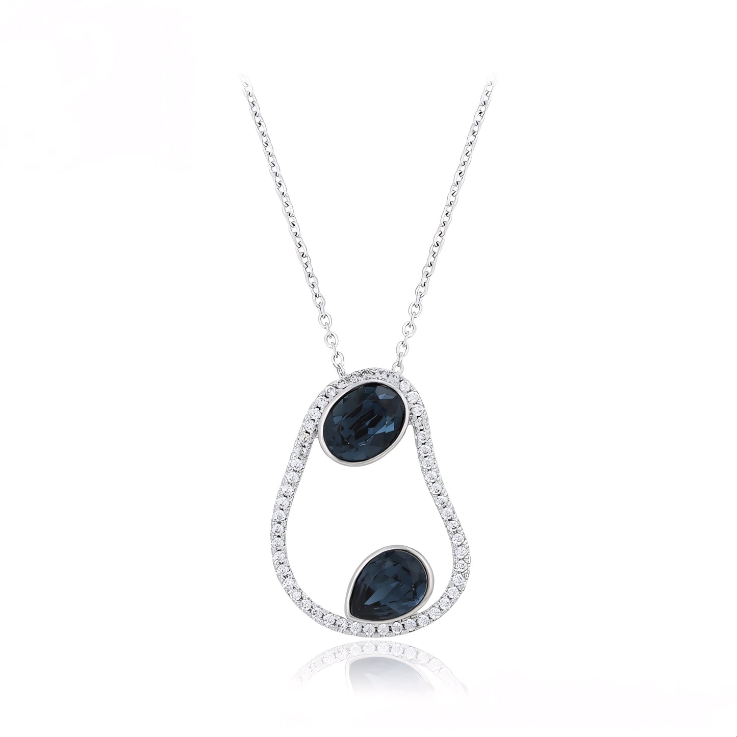 Collar Minimalista Elegante Con Zirconias Chapado En Platino
