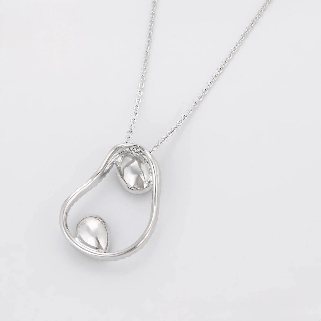Collar Minimalista Elegante Con Zirconias Chapado En Platino