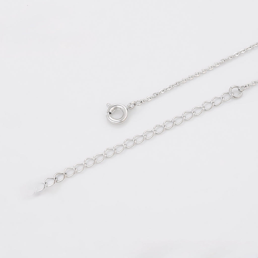 Collar Minimalista Elegante Con Zirconias Chapado En Platino
