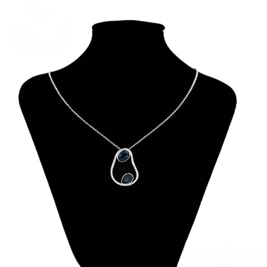 Collar Minimalista Elegante Con Zirconias Chapado En Platino