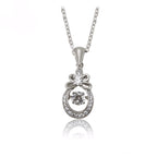 Collar Solitario Con Zirconias Chapado En Platino