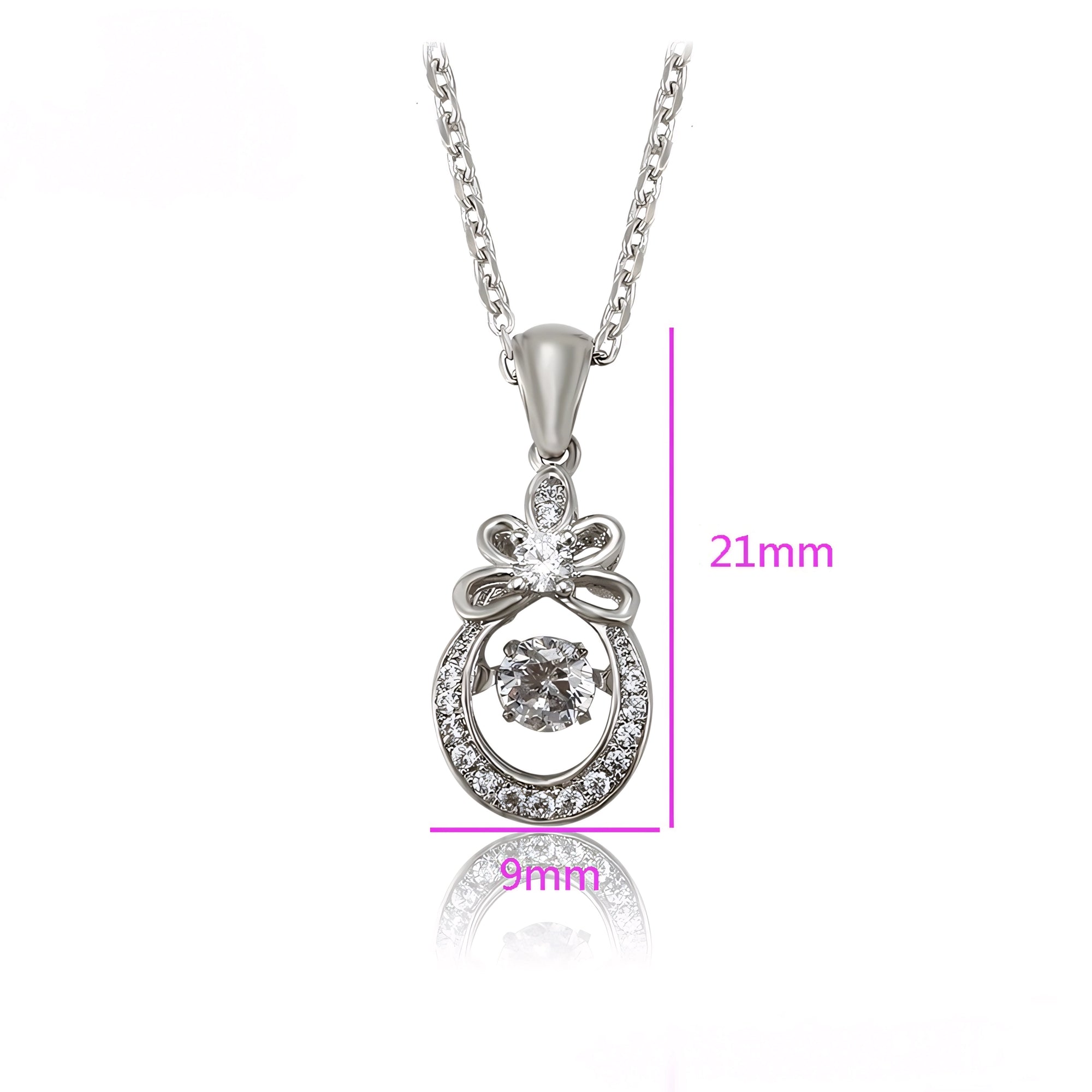 Collar Solitario Con Zirconias Chapado En Platino