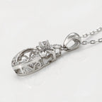 Collar Solitario Con Zirconias Chapado En Platino