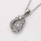 Collar Solitario Con Zirconias Chapado En Platino