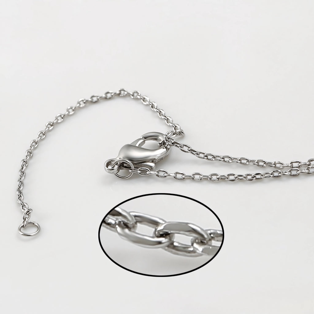 Collar Solitario Con Zirconias Chapado En Platino
