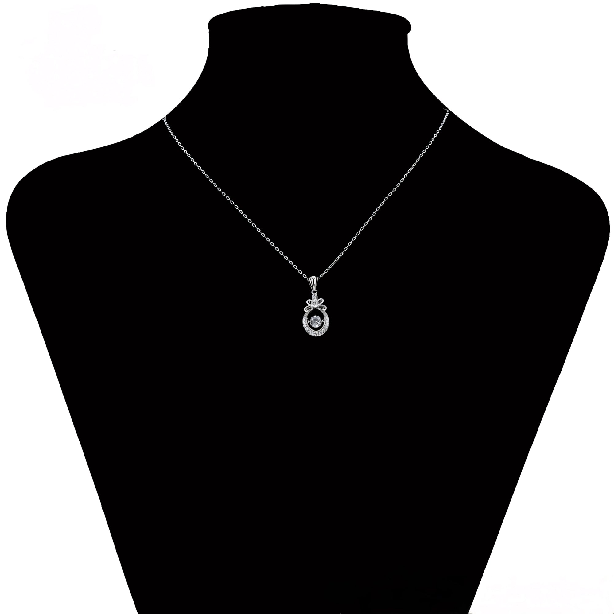 Collar Solitario Con Zirconias Chapado En Platino