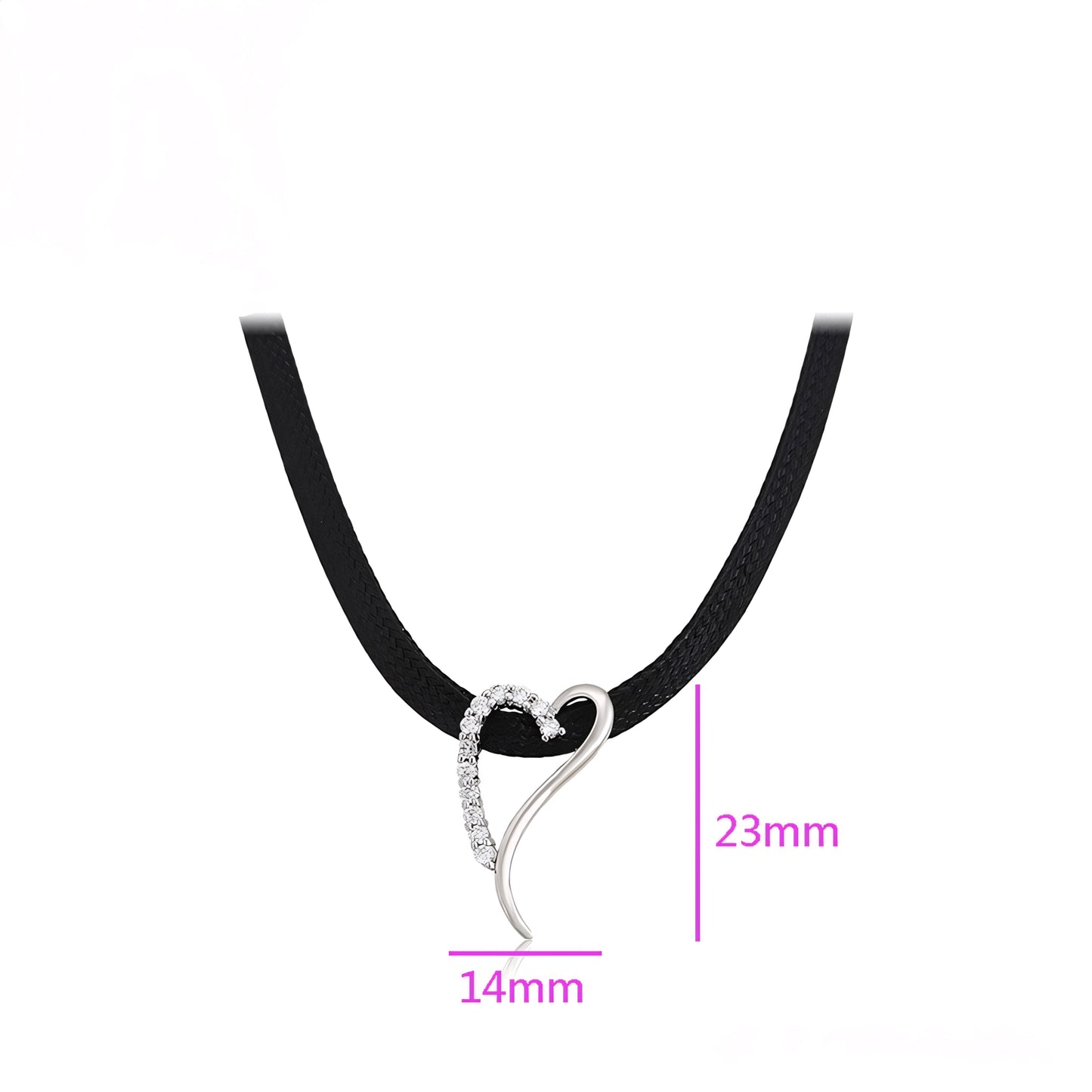 Collar Tipo Choker Con Corazón Y Zirconia