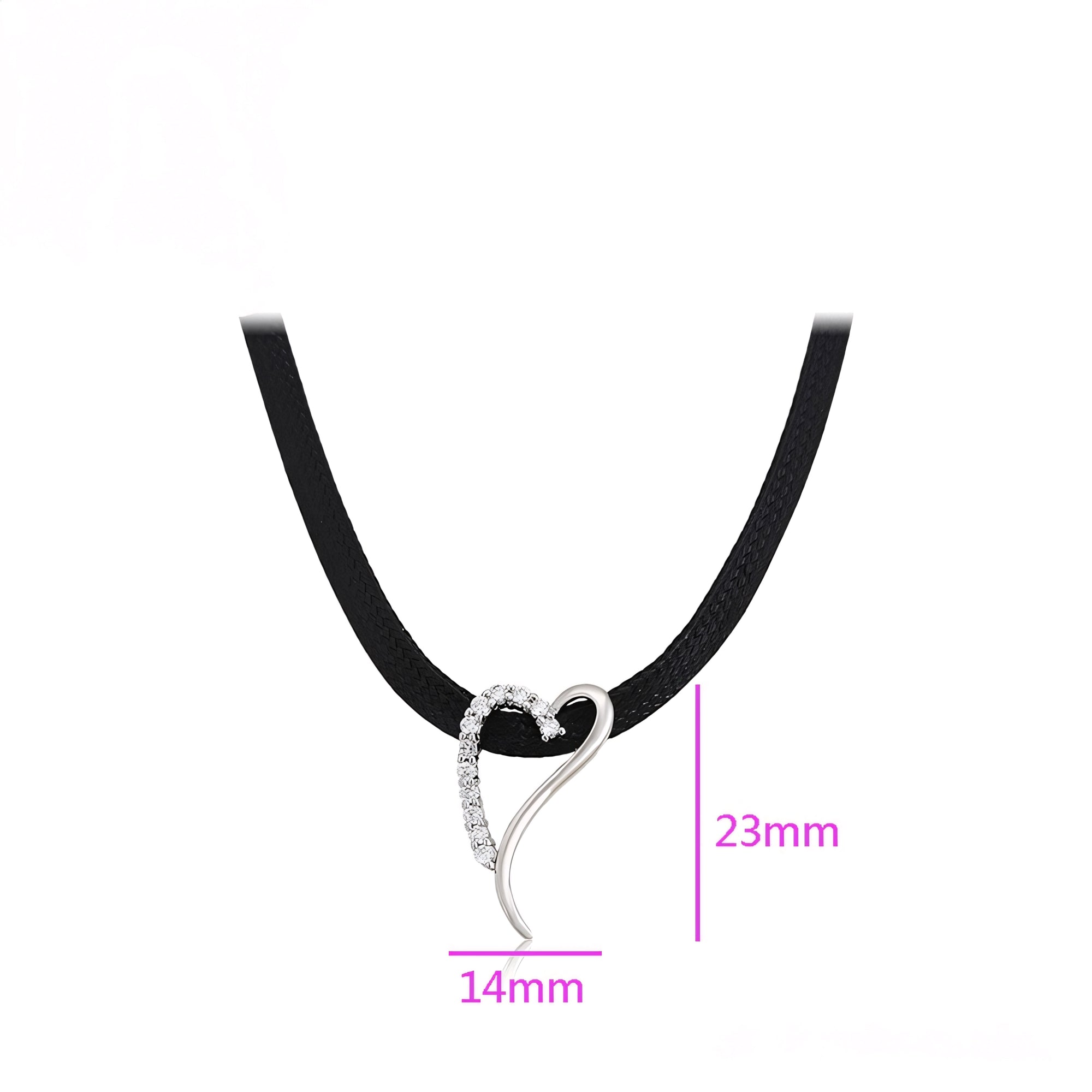 Collar Tipo Choker Con Corazón Y Zirconia
