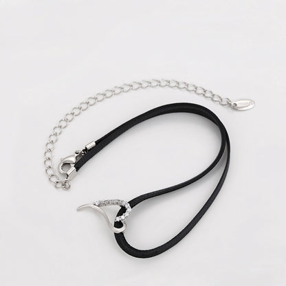 Collar Tipo Choker Con Corazón Y Zirconia