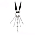 Collar Tipo Choker Con Dijes Colgantes Chapado En Platino