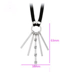 Collar Tipo Choker Con Dijes Colgantes Chapado En Platino