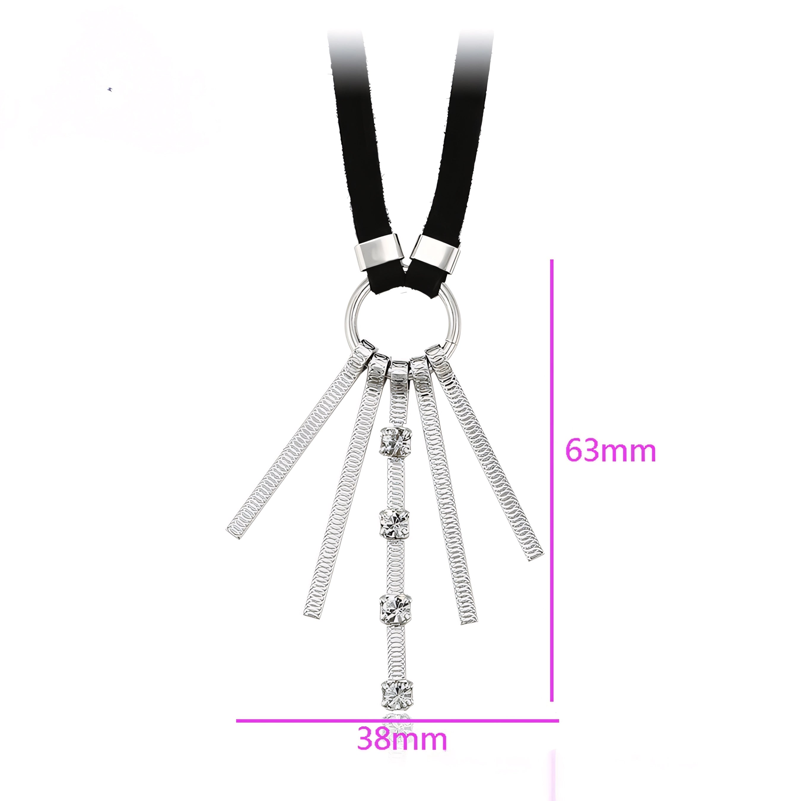 Collar Tipo Choker Con Dijes Colgantes Chapado En Platino