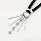Collar Tipo Choker Con Dijes Colgantes Chapado En Platino