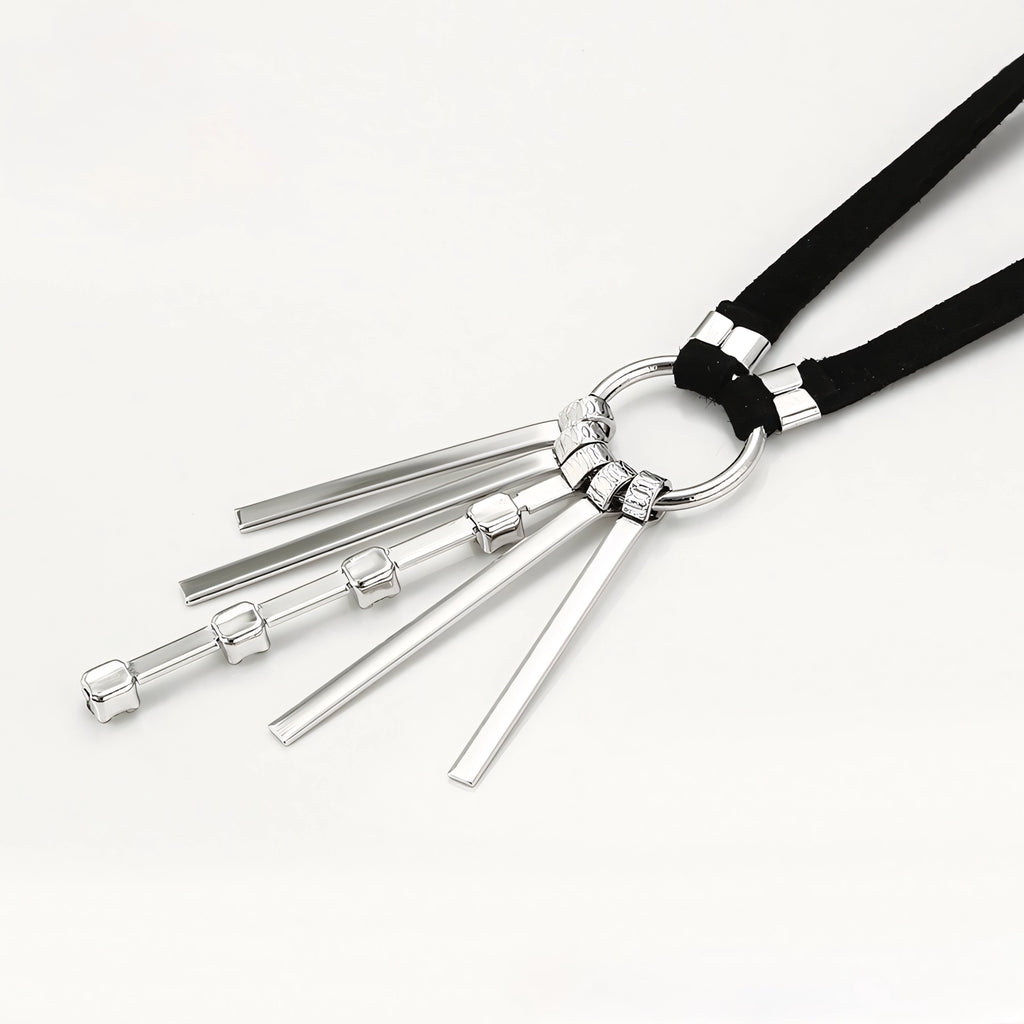 Collar Tipo Choker Con Dijes Colgantes Chapado En Platino
