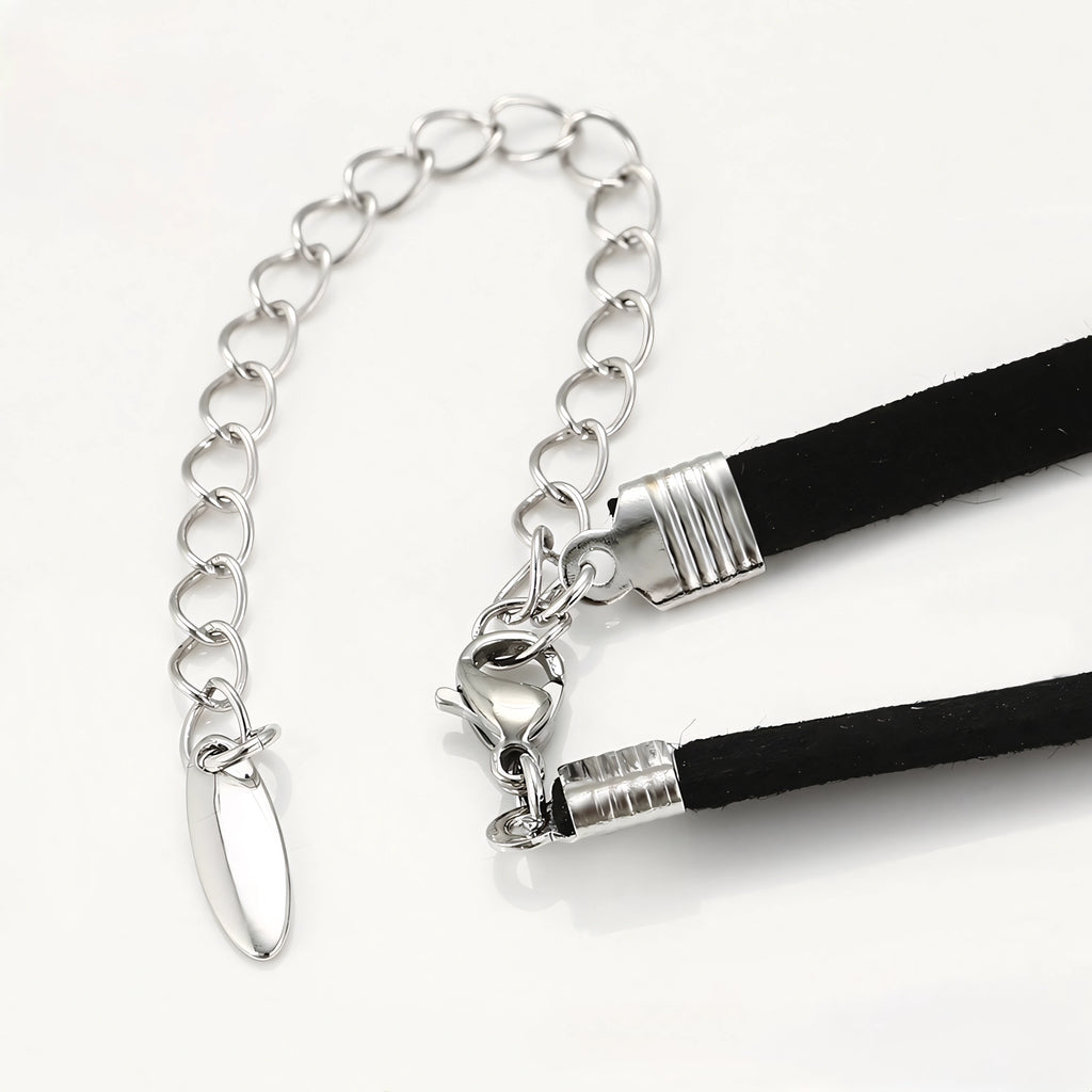 Collar Tipo Choker Con Dijes Colgantes Chapado En Platino