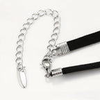 Collar Tipo Choker Con Dijes Colgantes Chapado En Platino