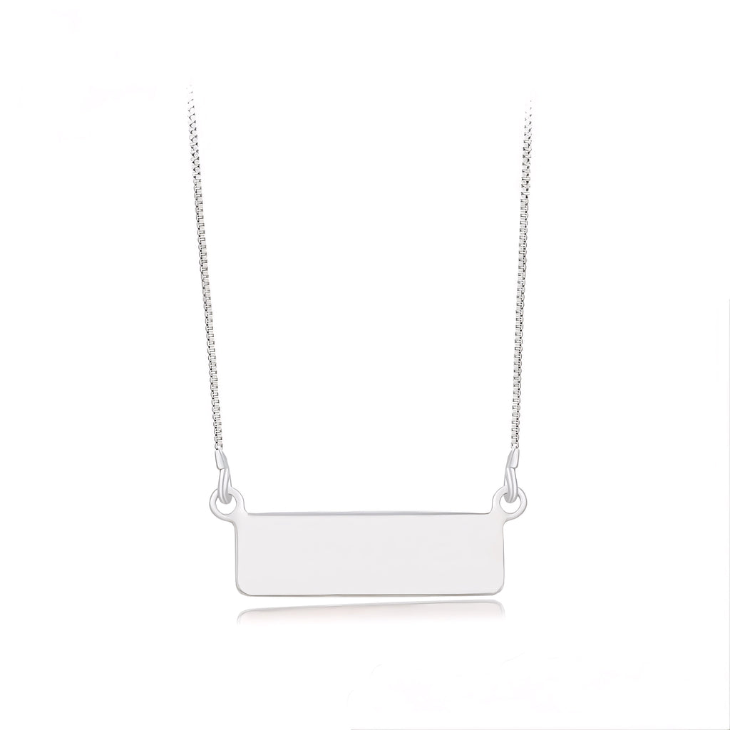 Collar Rectangular Personalizable Chapado En Platino