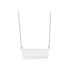 Collar Rectangular Personalizable Chapado En Platino
