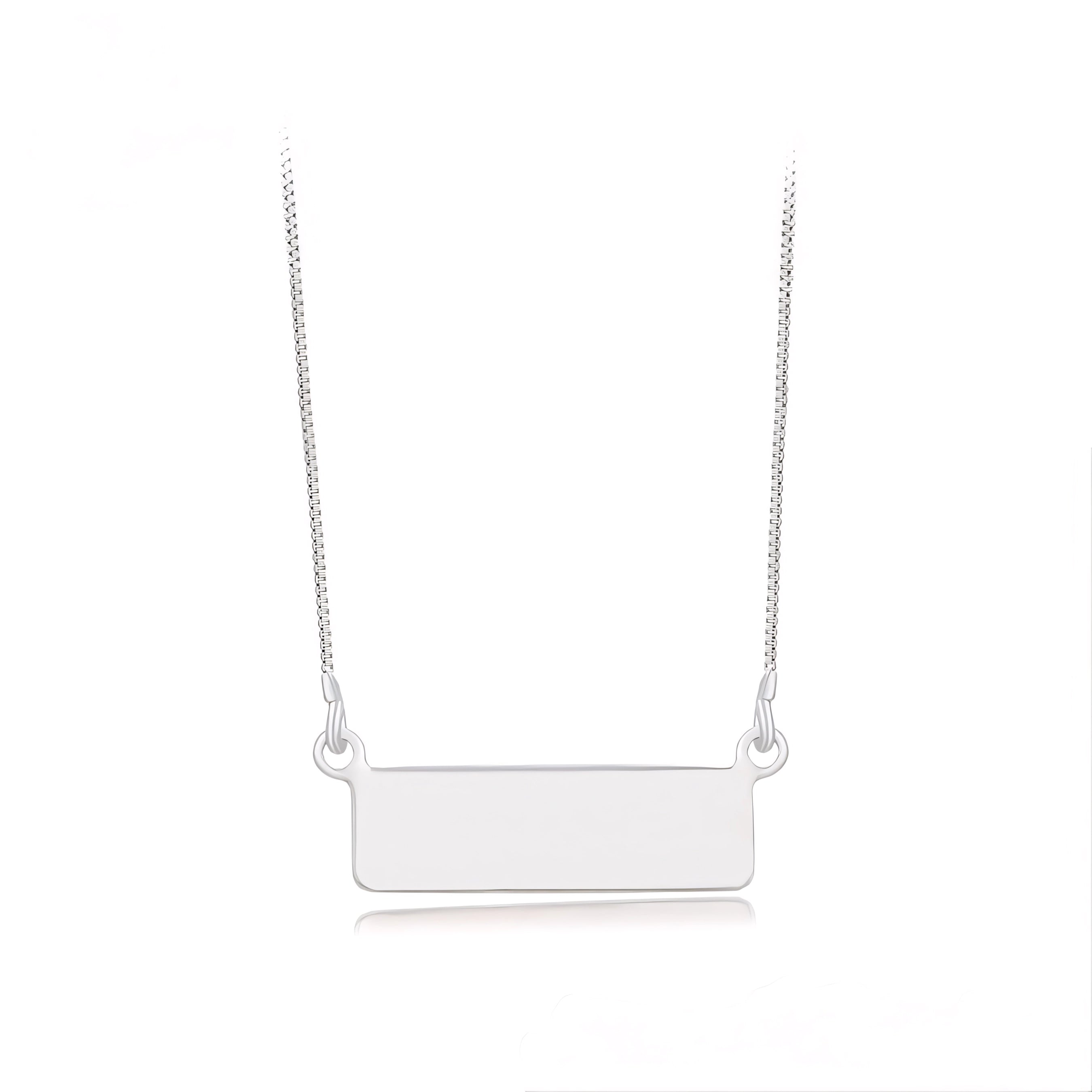 Collar Rectangular Personalizable Chapado En Platino