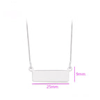 Collar Rectangular Personalizable Chapado En Platino