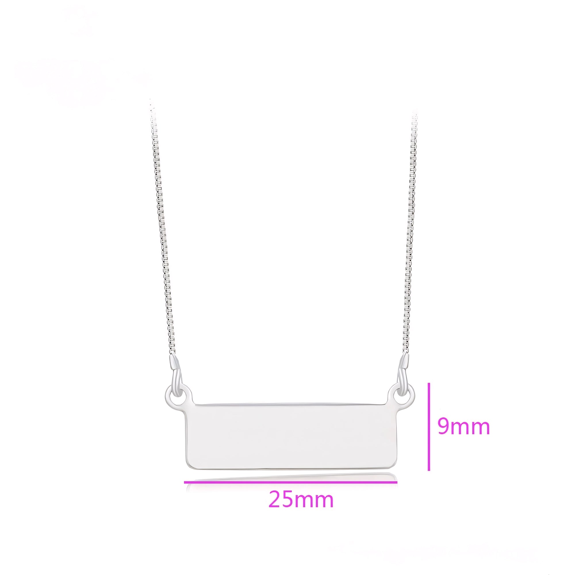 Collar Rectangular Personalizable Chapado En Platino