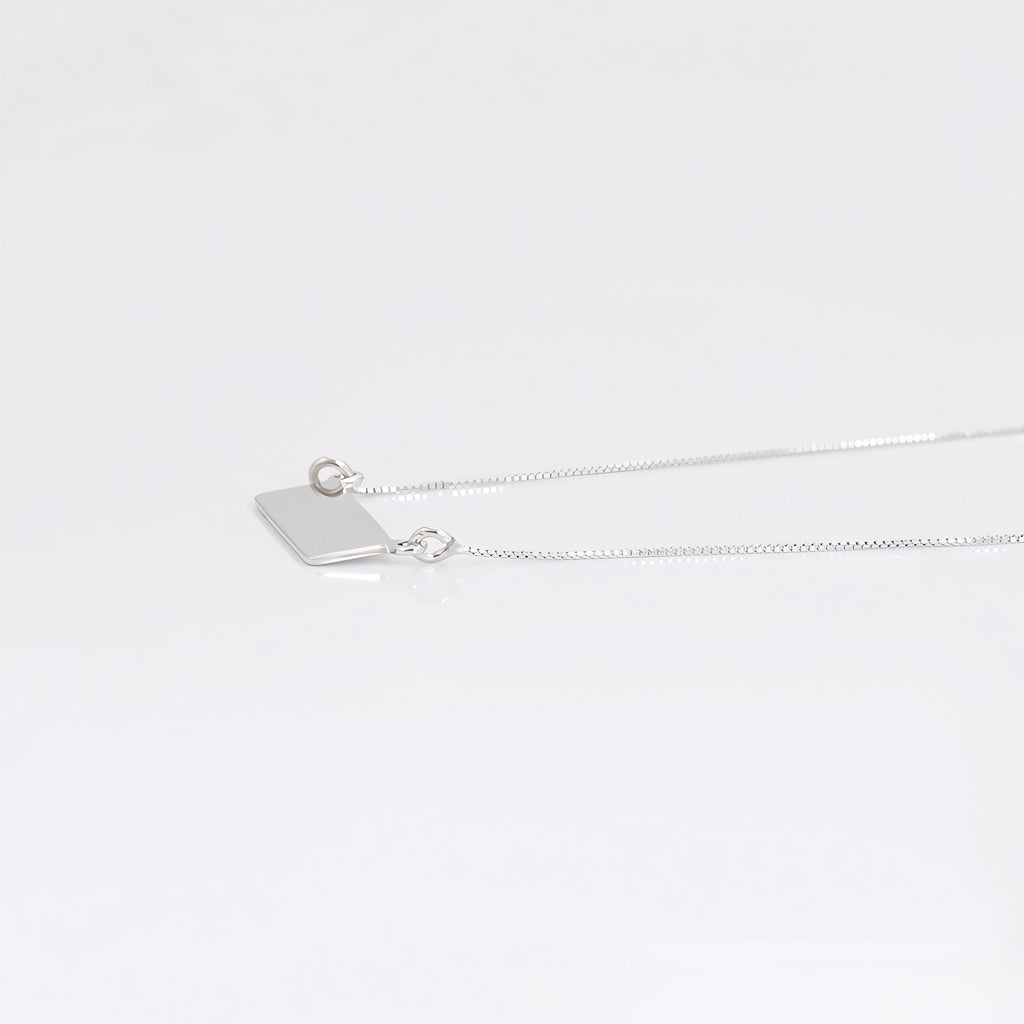 Collar Rectangular Personalizable Chapado En Platino