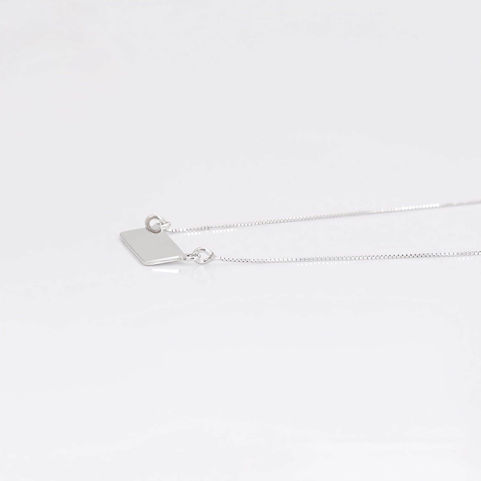 Collar Rectangular Personalizable Chapado En Platino
