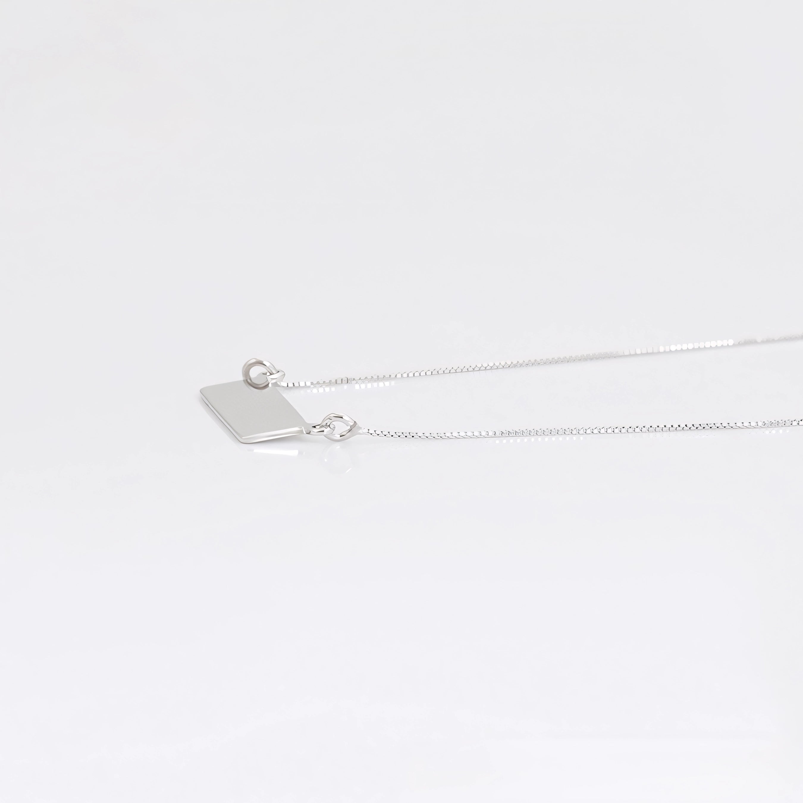 Collar Rectangular Personalizable Chapado En Platino