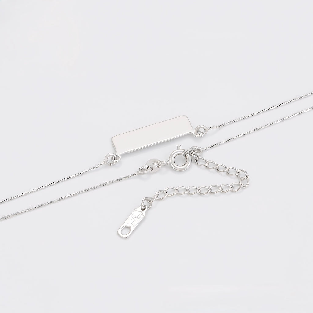 Collar Rectangular Personalizable Chapado En Platino