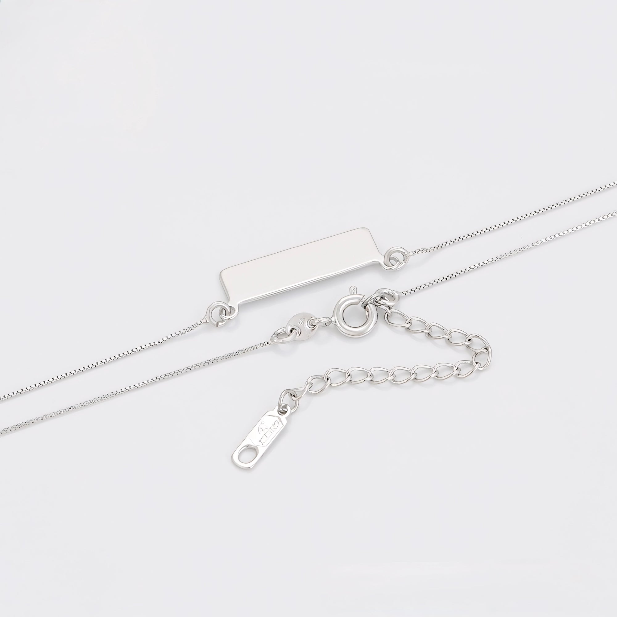 Collar Rectangular Personalizable Chapado En Platino
