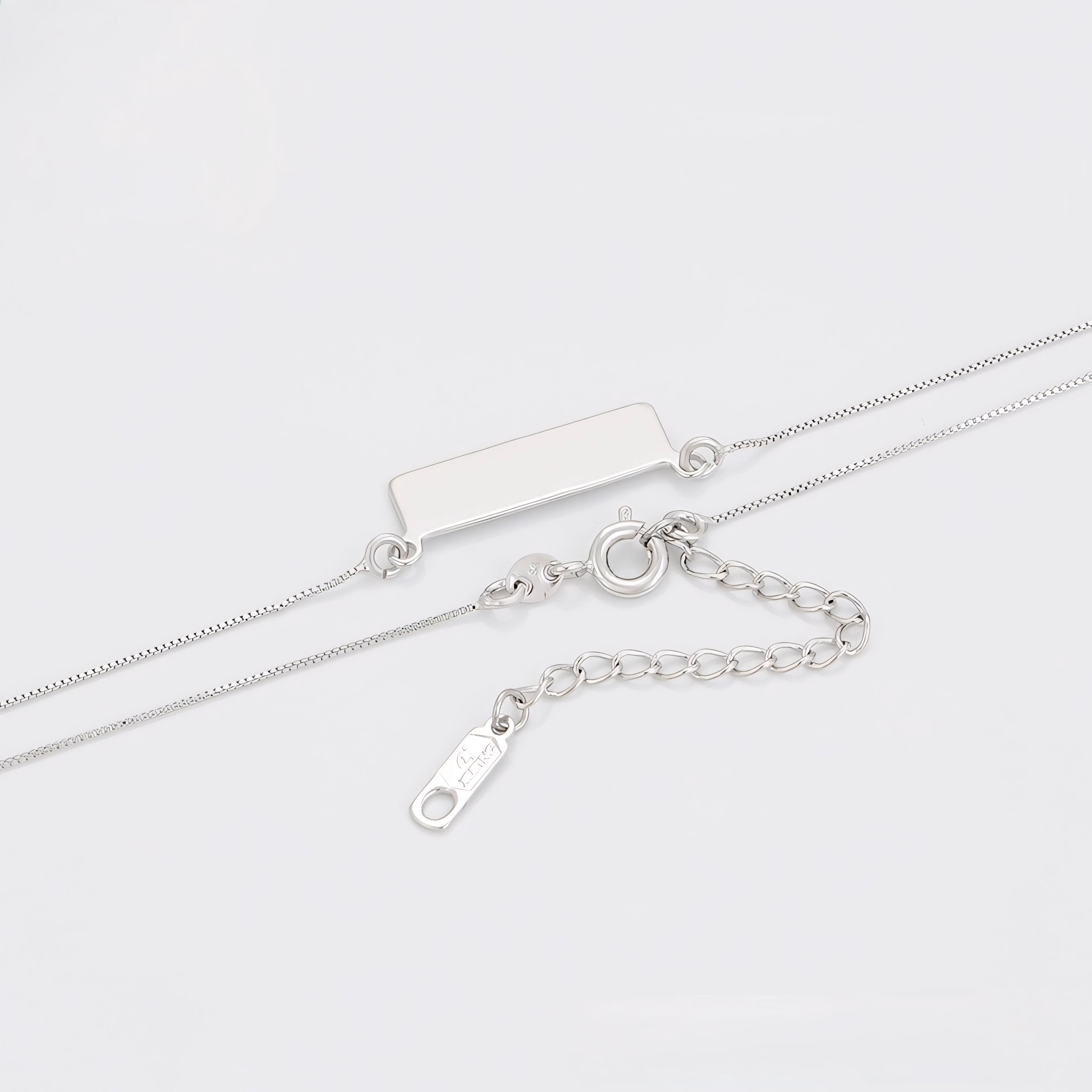 Collar Rectangular Personalizable Chapado En Platino