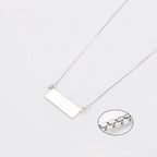 Collar Rectangular Personalizable Chapado En Platino