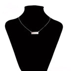 Collar Rectangular Personalizable Chapado En Platino