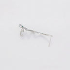 Ear Cuff Serpiente Elegante con Zirconias y Detalles Verdes Chapado en Platino