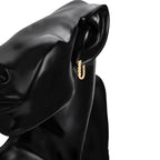 Huggie Semi Ovalada Trenzada Oro Laminado 18K