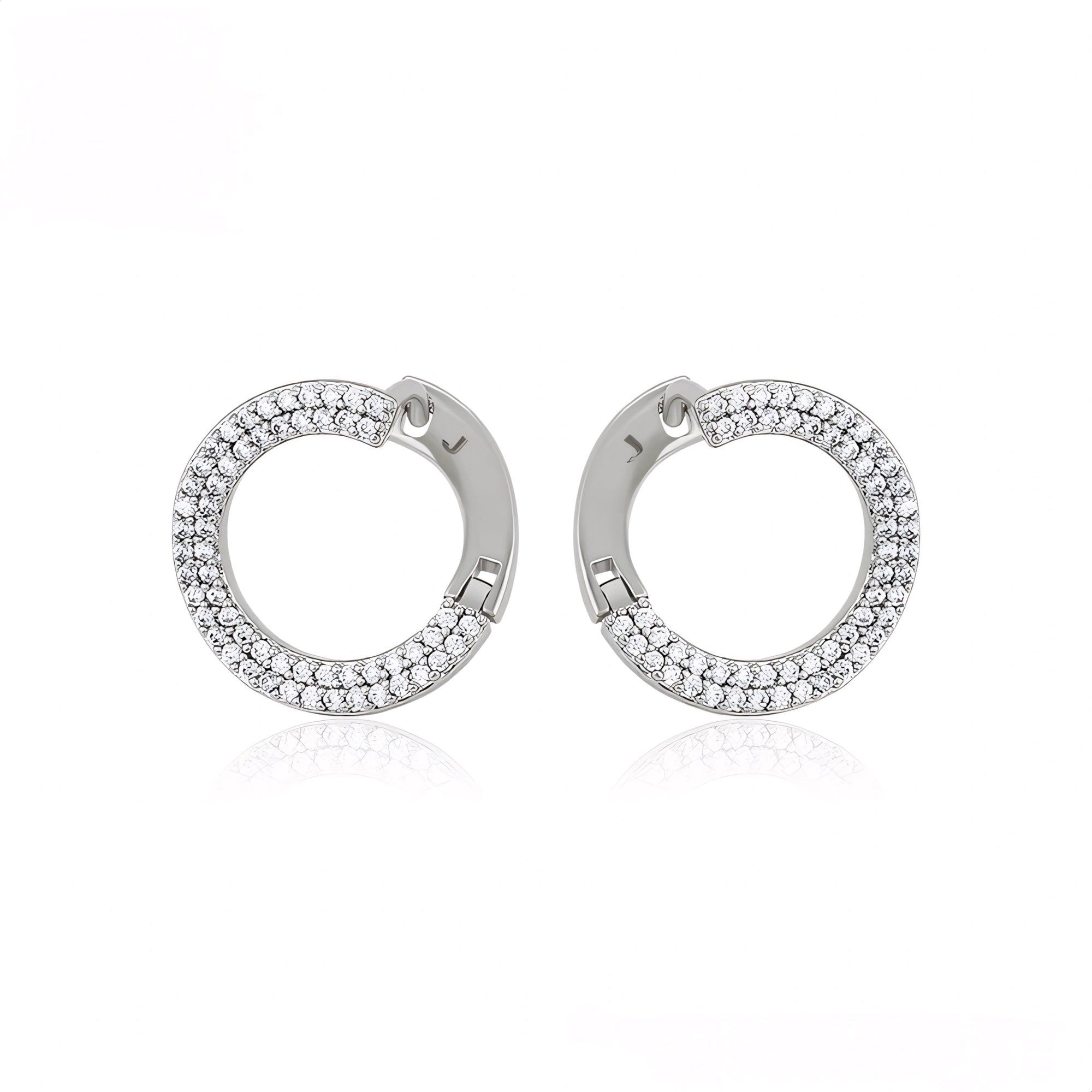 Huggie Serie de Lujo con Zirconias Chapado en Platino