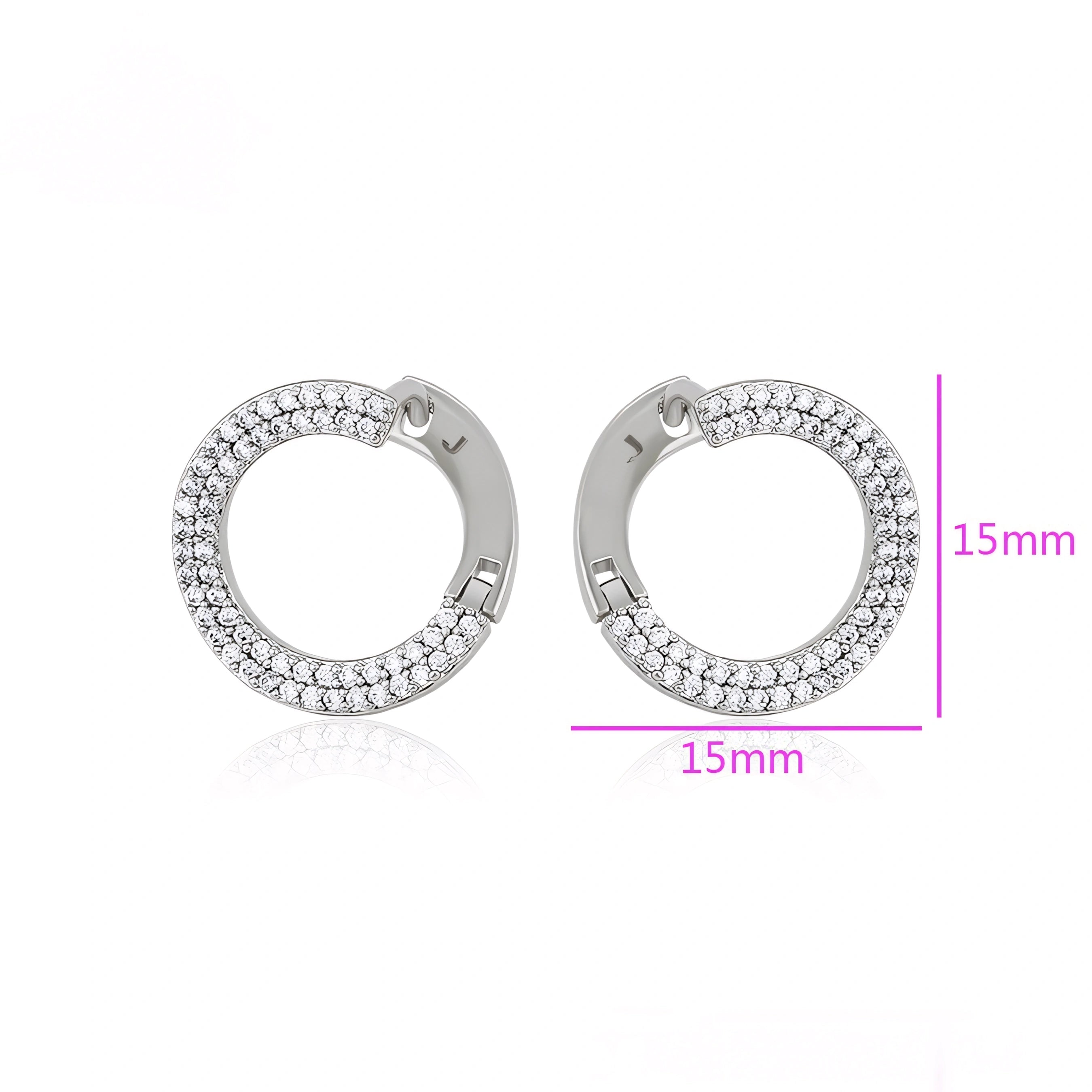 Huggie Serie de Lujo con Zirconias Chapado en Platino