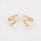 Huggie Serie de Lujo con Zirconias Oro Laminado 18K